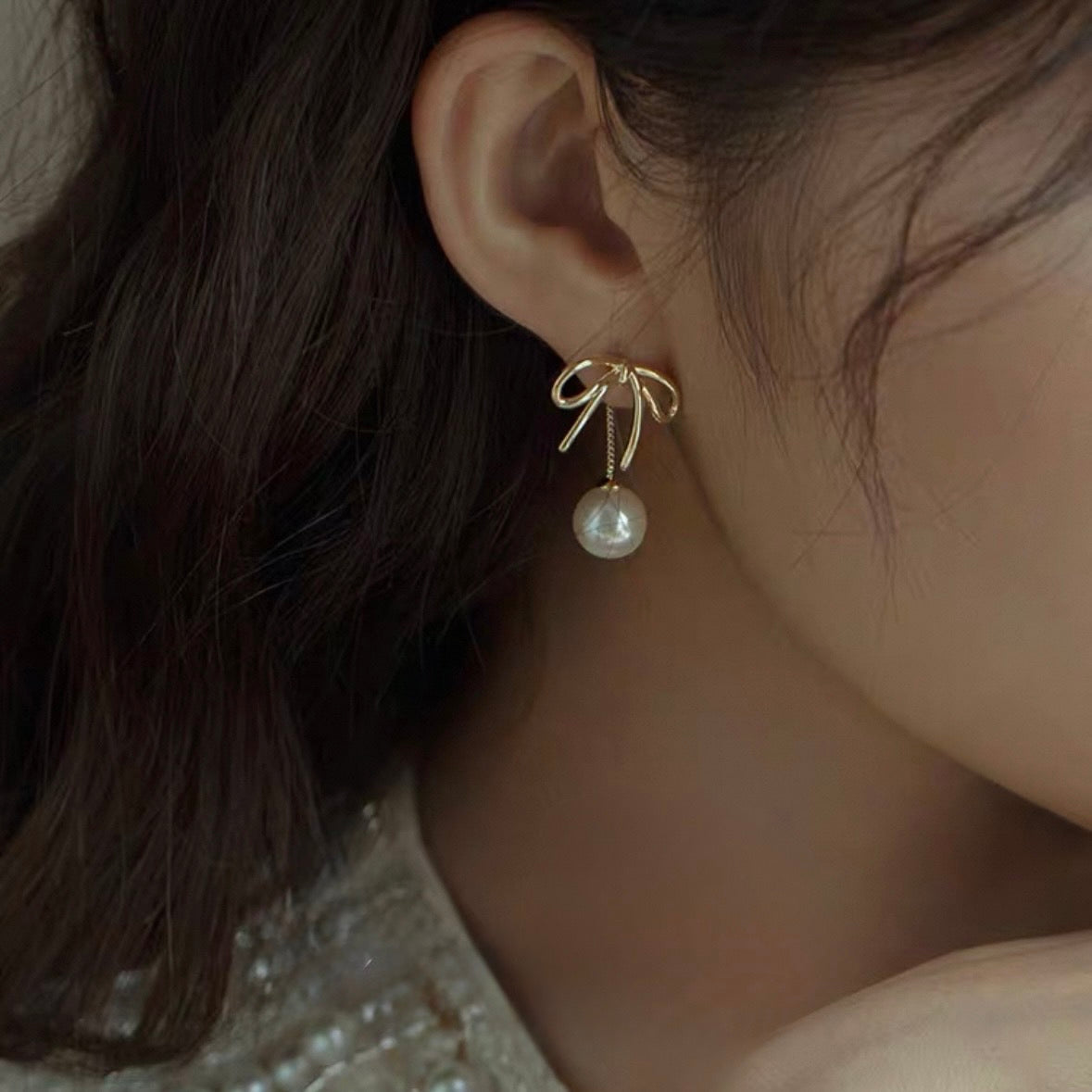 ribbon pearl pierce