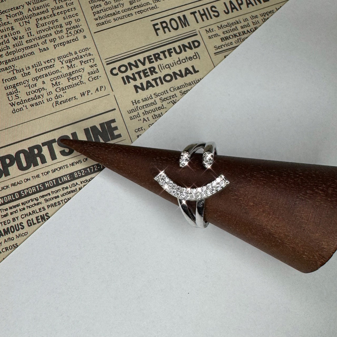 smiley open ring