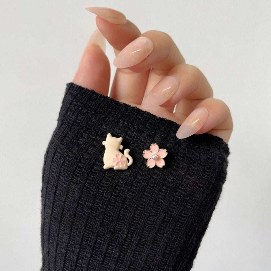 さくら猫ピアス