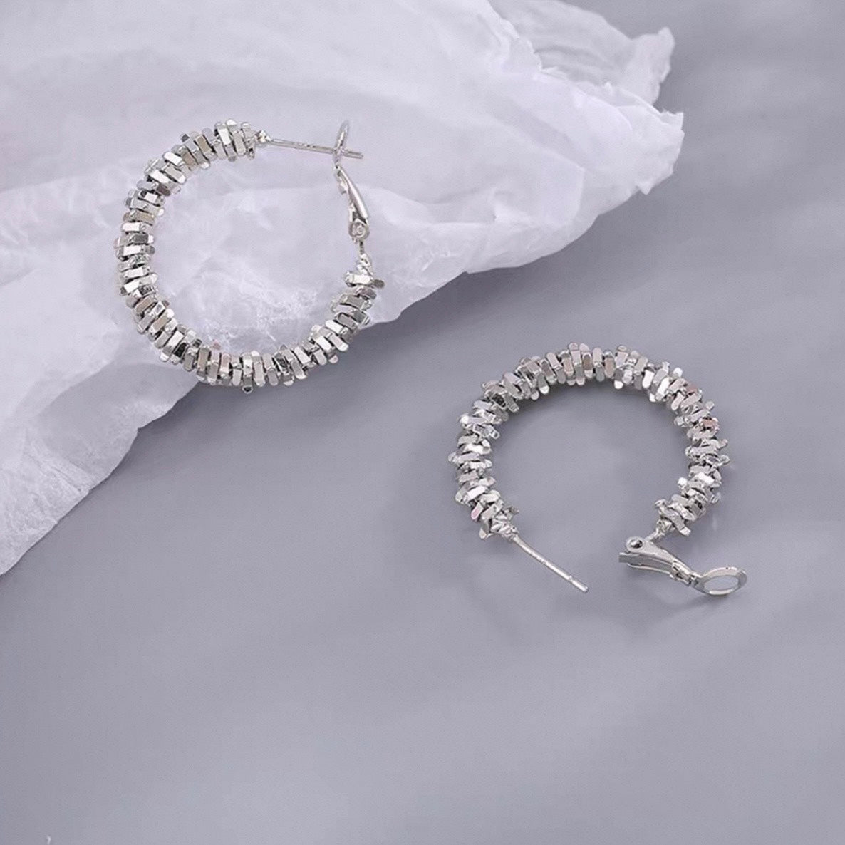 glitter hoop pierce