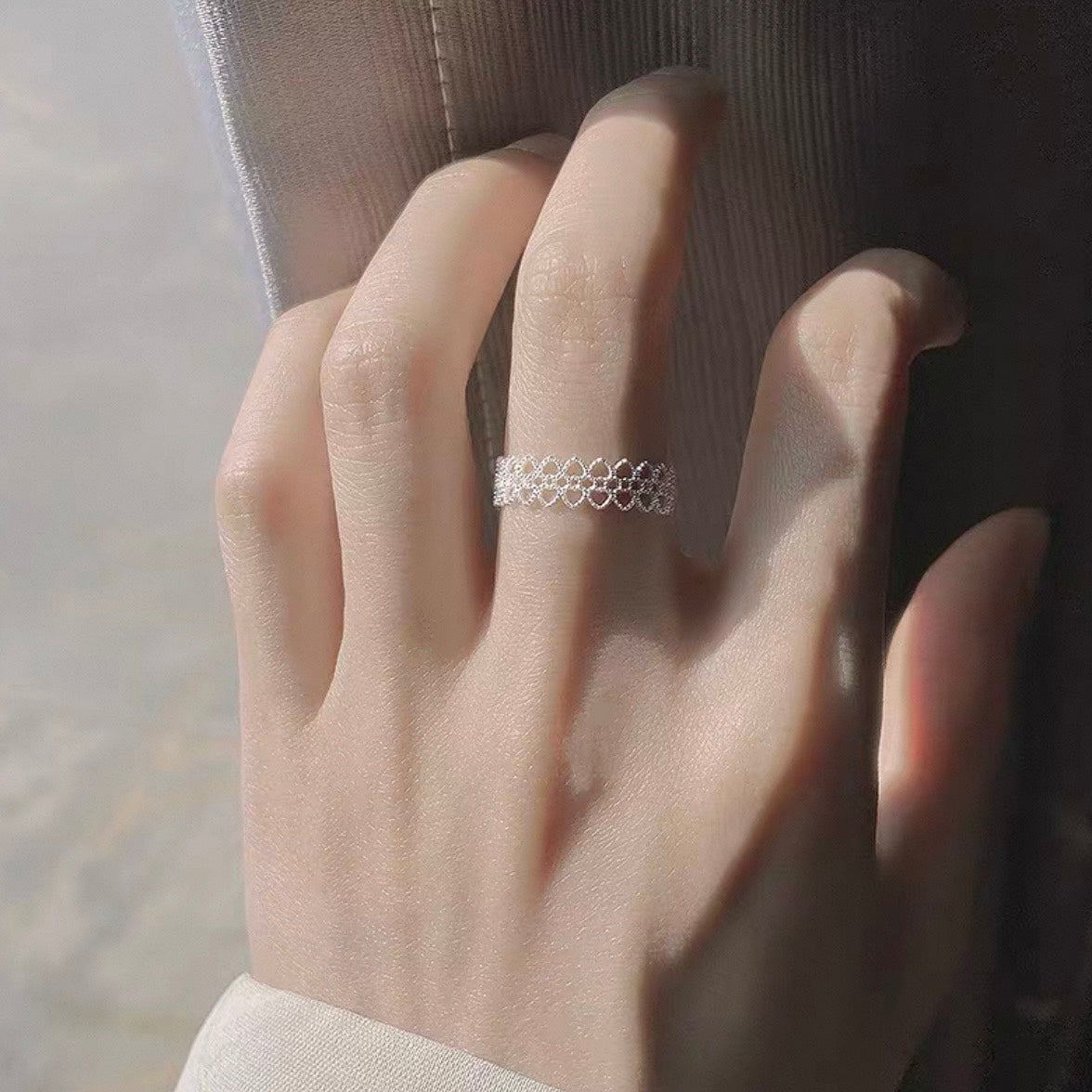 heart lace ring