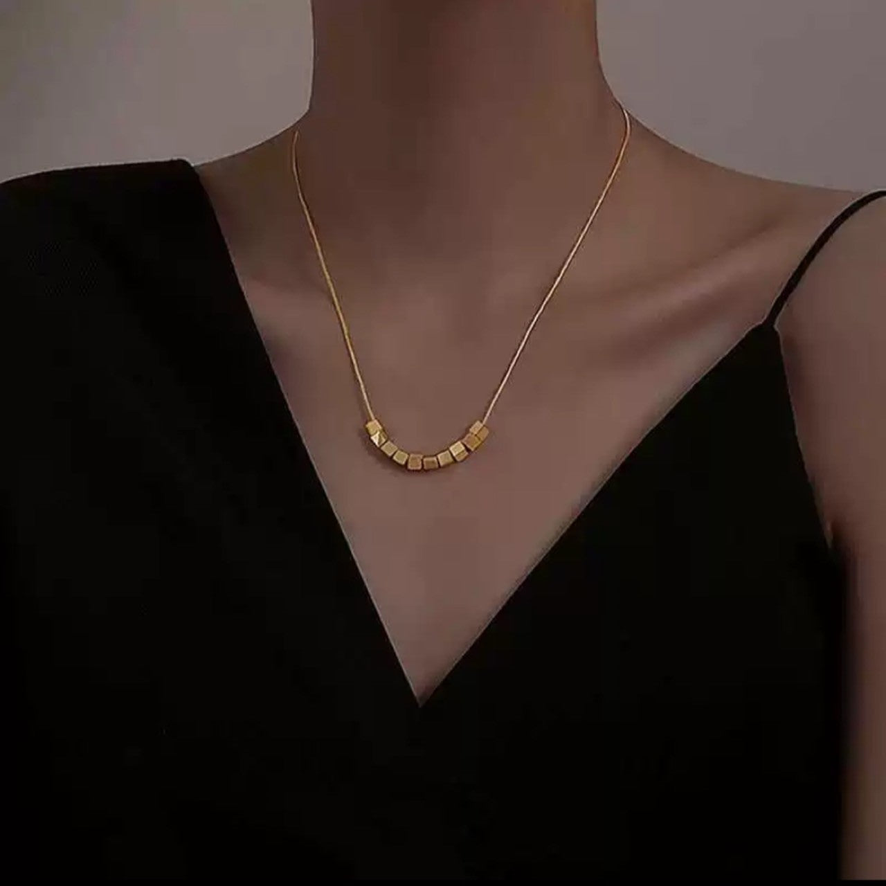 gold sugar cubes necklace