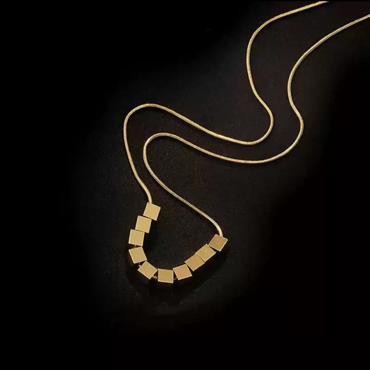 gold sugar cubes necklace