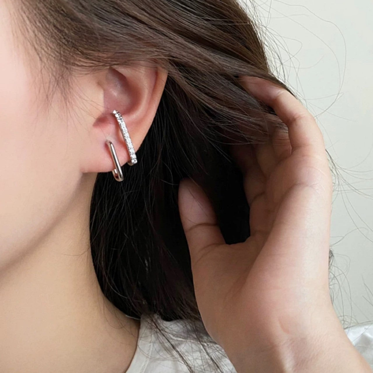 double hook pierce like ear cuff