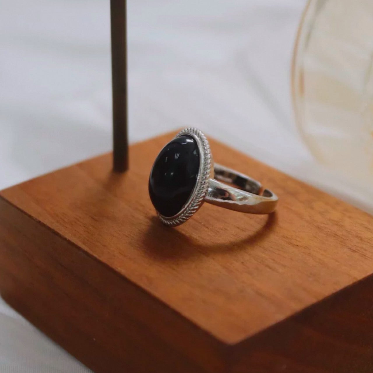 multi layer ring & black stone ring