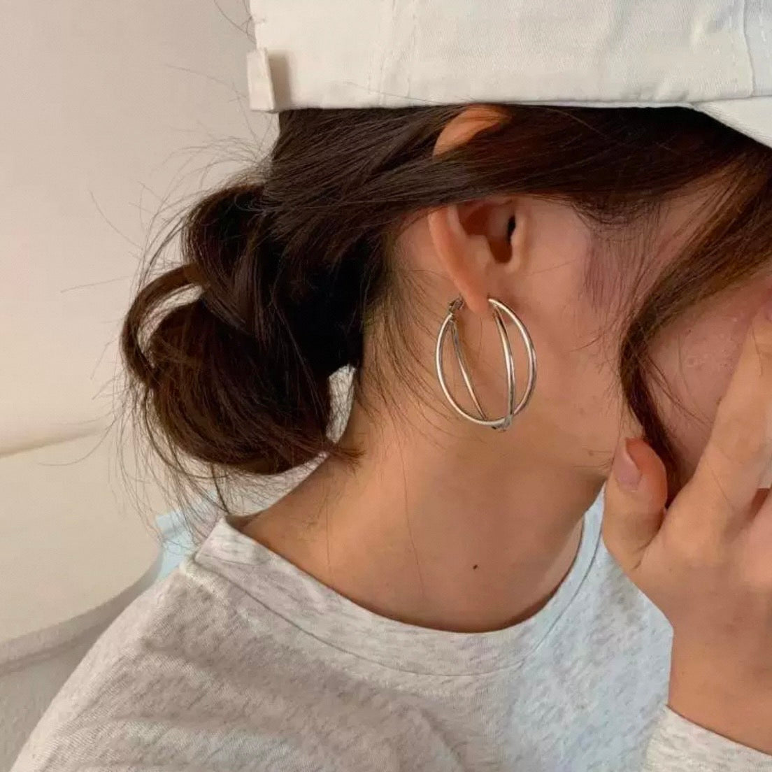 cross big hoop pierce