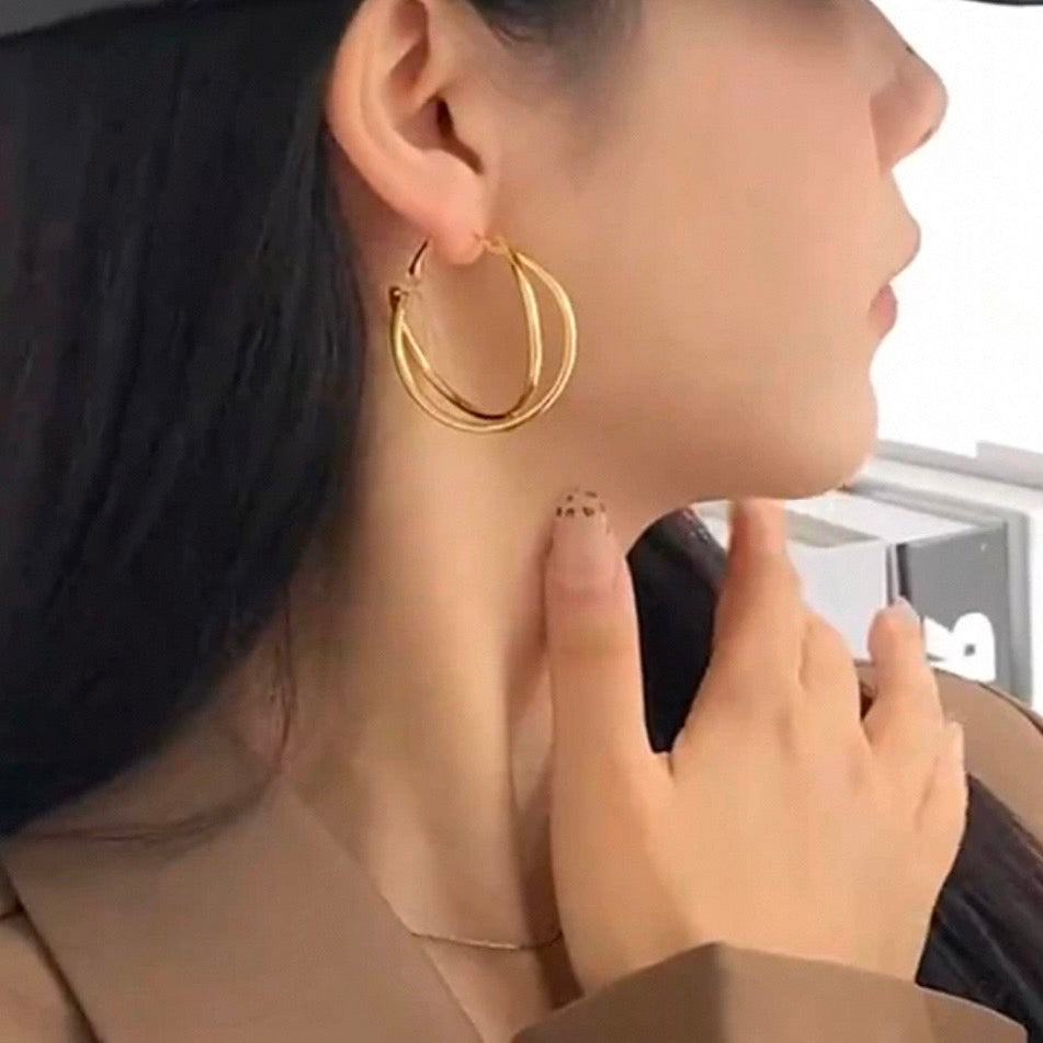 cross big hoop pierce