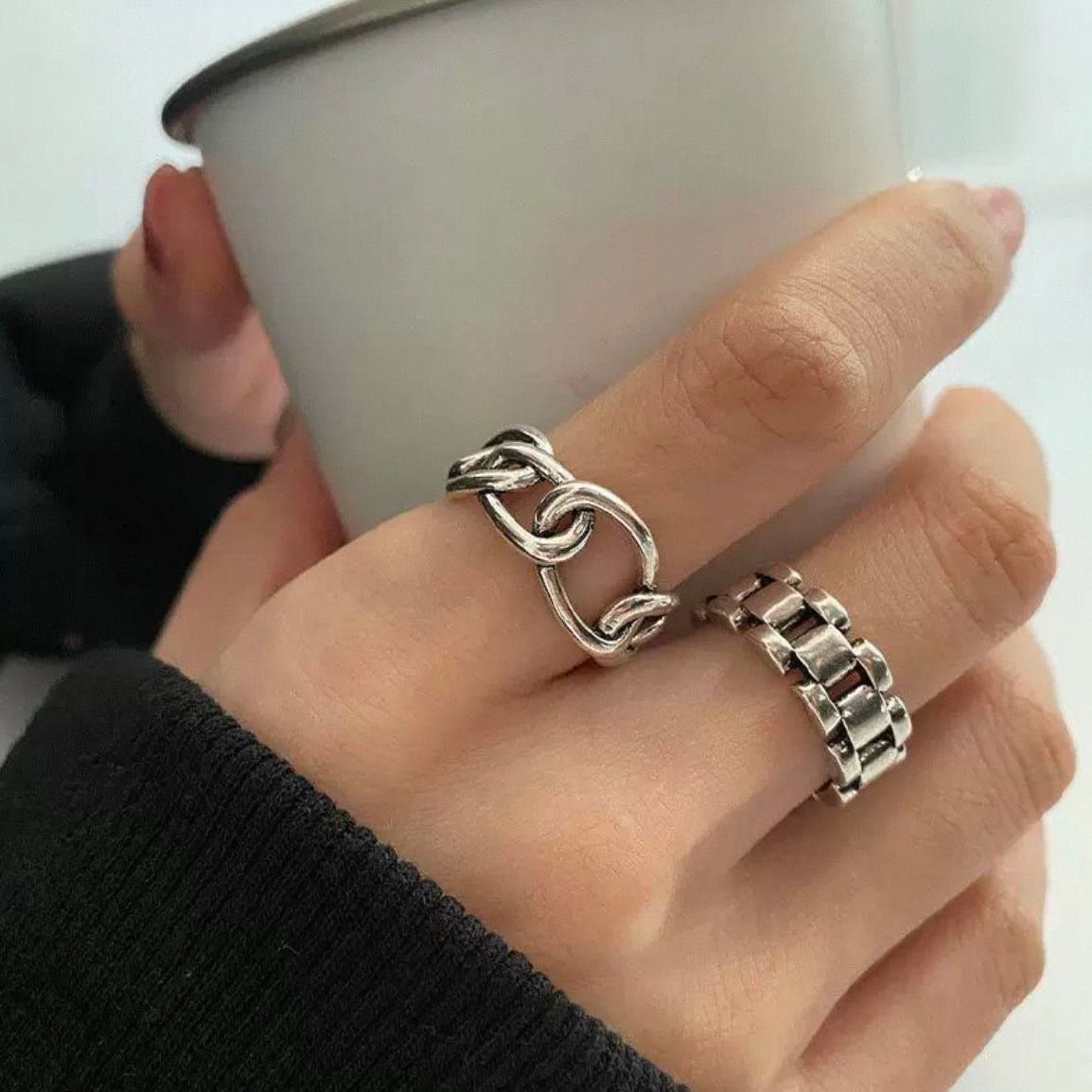 metal belt ring & loop chain ring