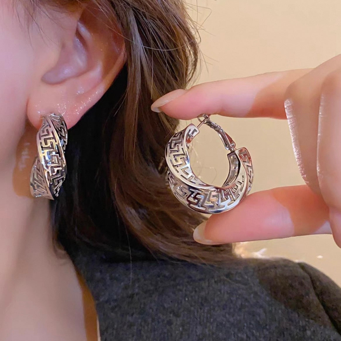 mosaic hoop pierce