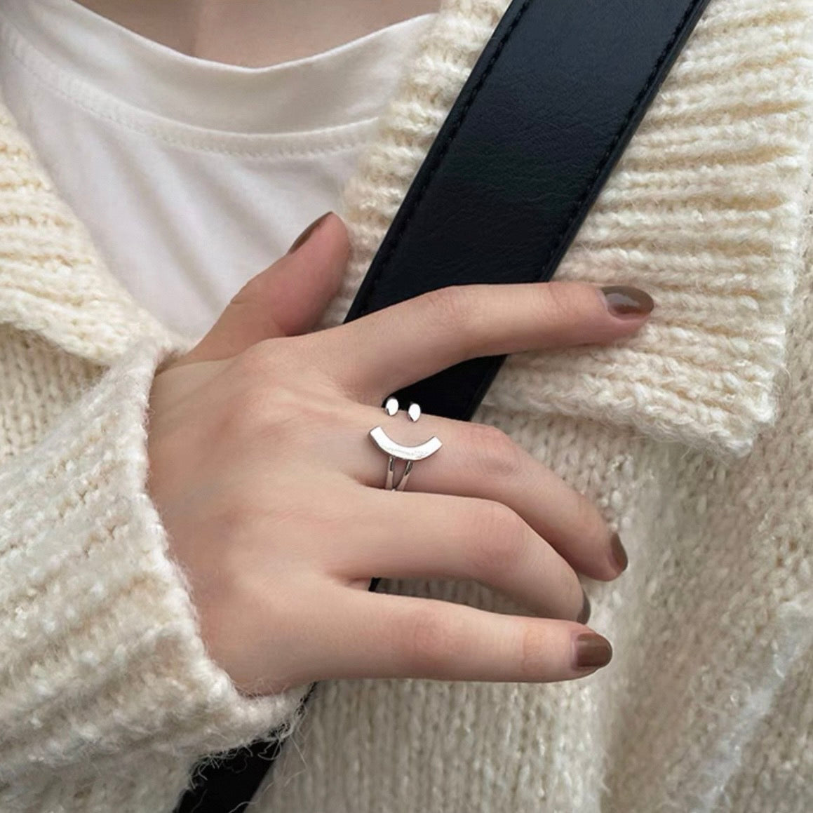 smiley open ring