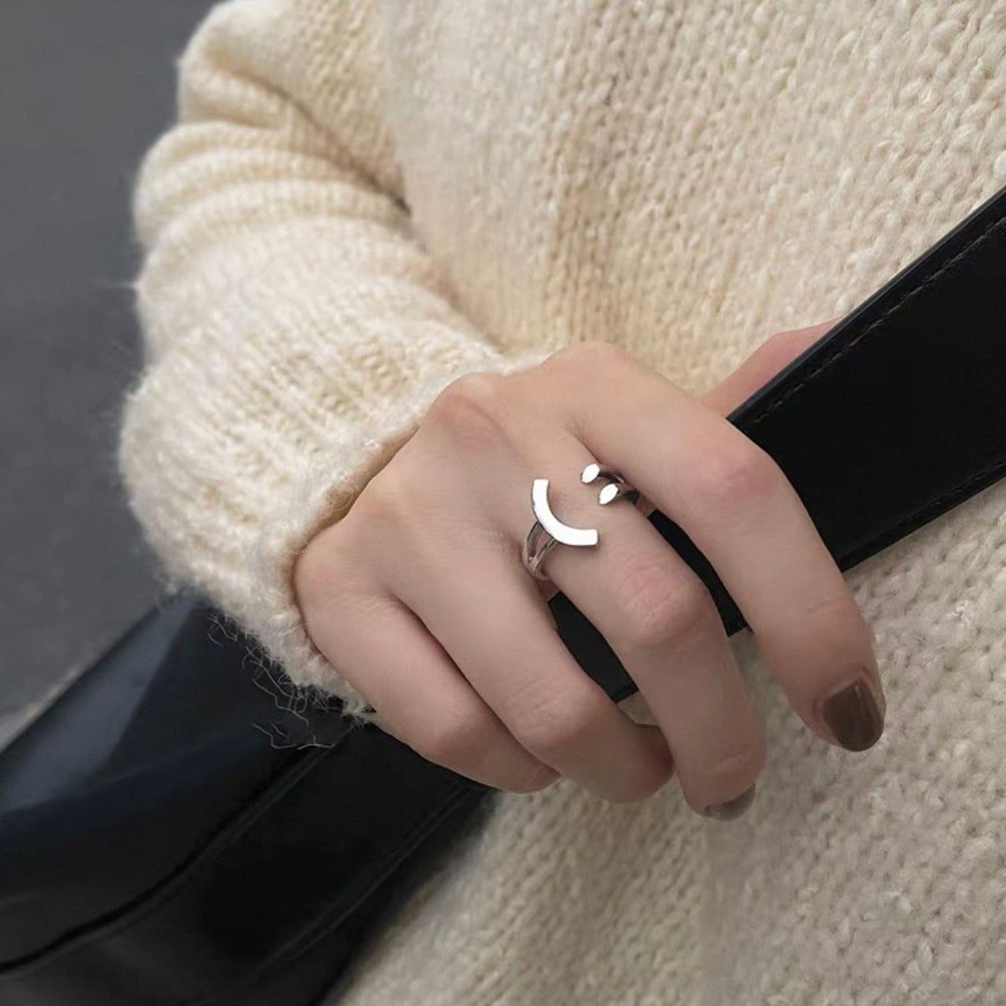 smiley open ring