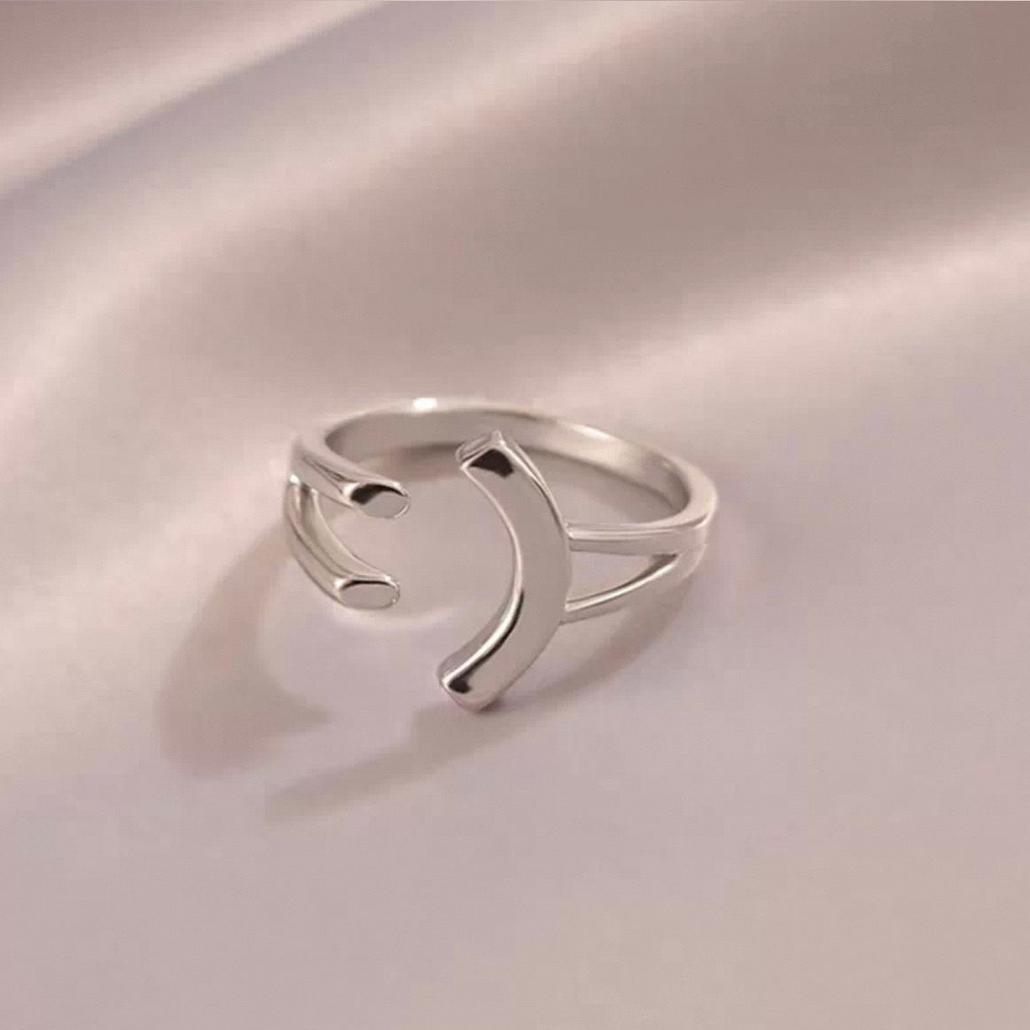 smiley open ring