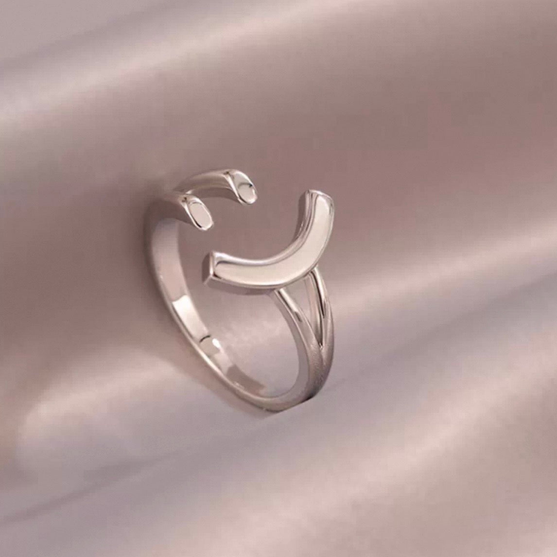 smiley open ring