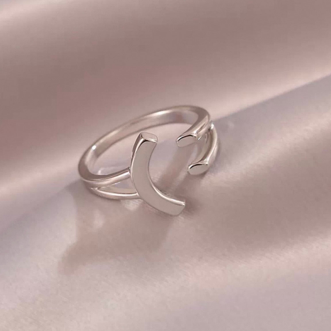 smiley open ring