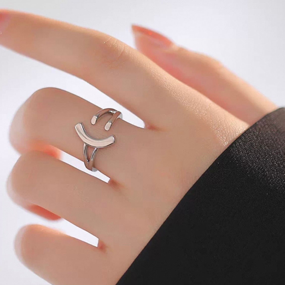 smiley open ring