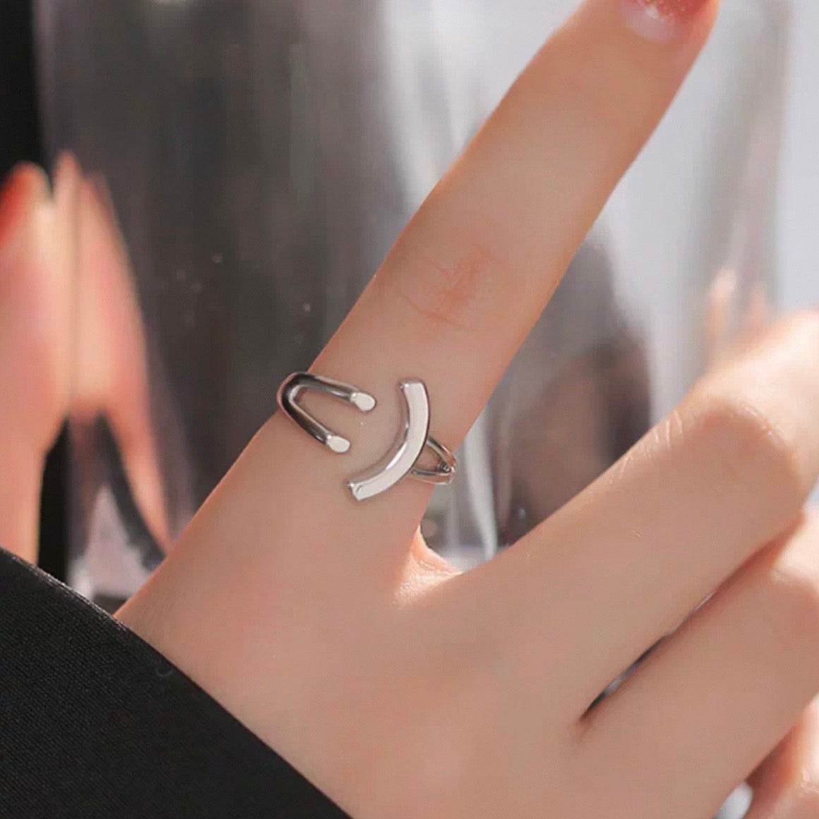 smiley open ring