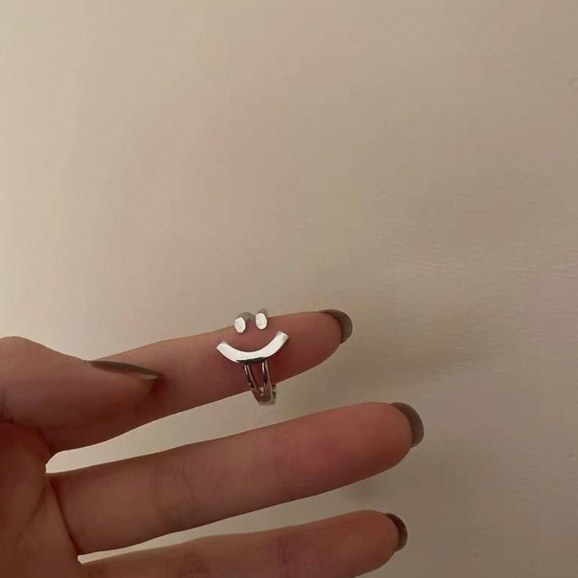 smiley open ring