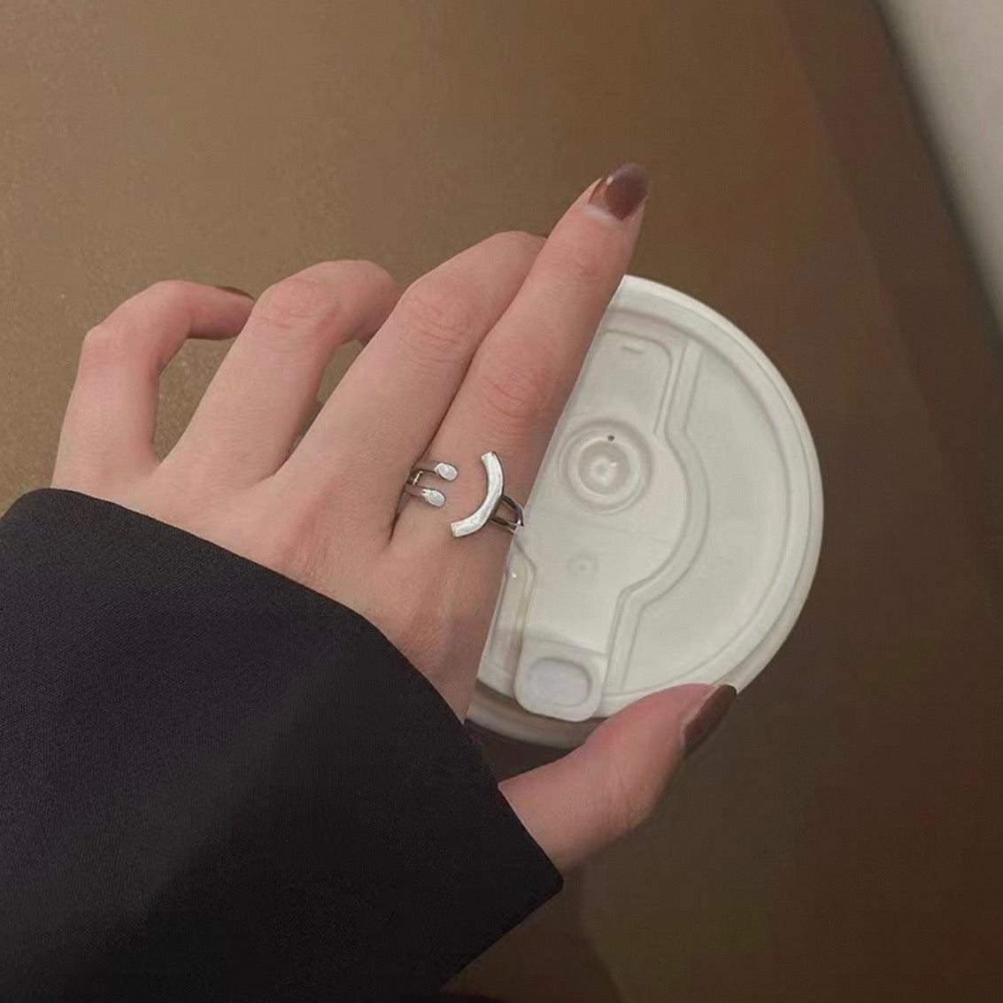 smiley open ring