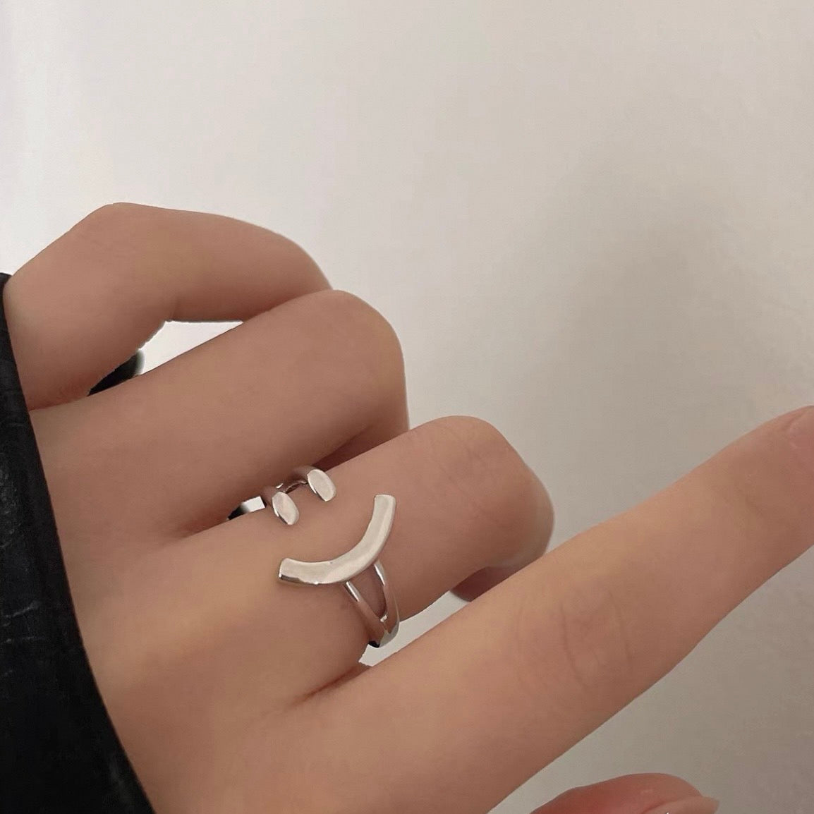 smiley open ring
