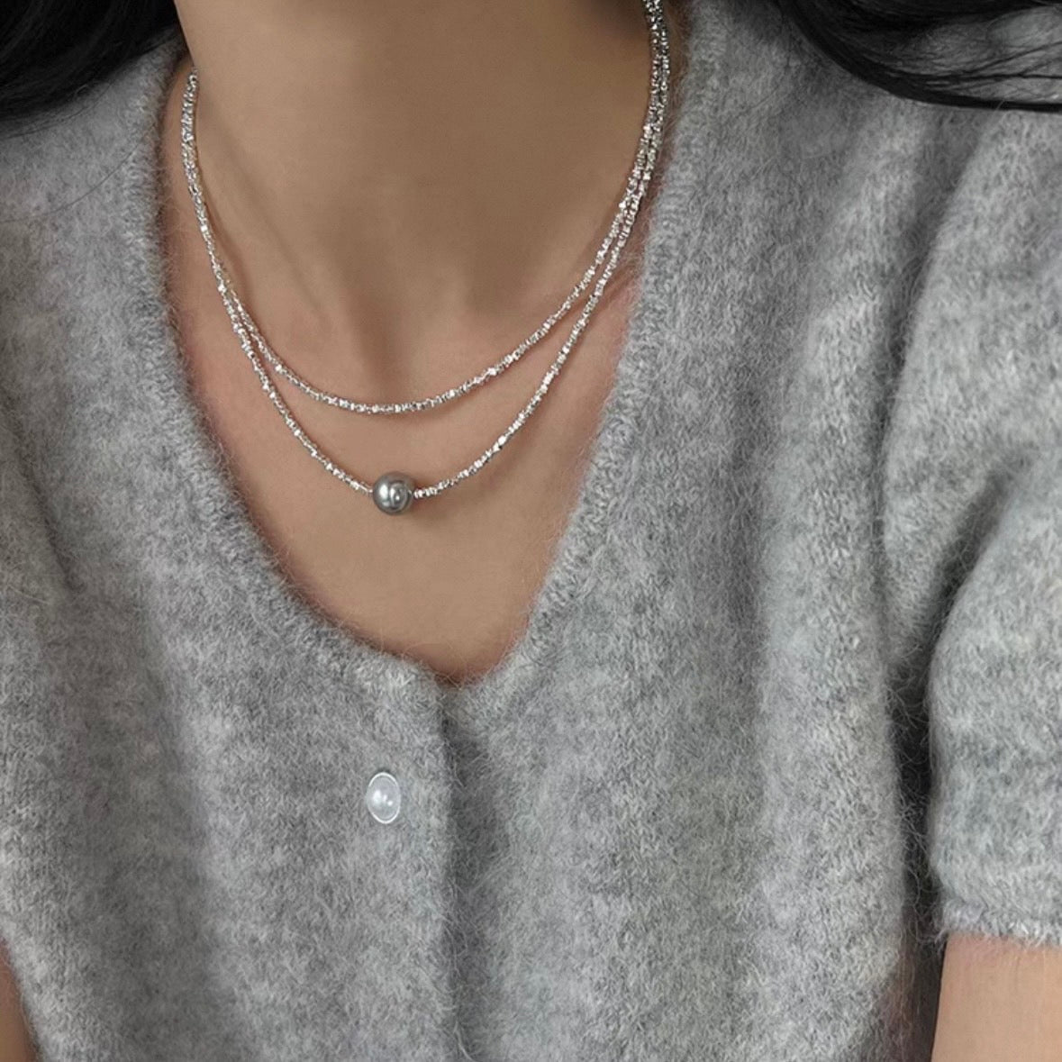 shimmer pearl necklace