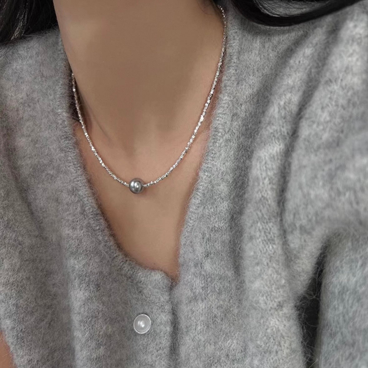 shimmer pearl necklace