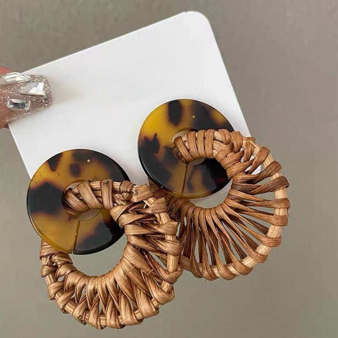 tortoise rattan circle pierce