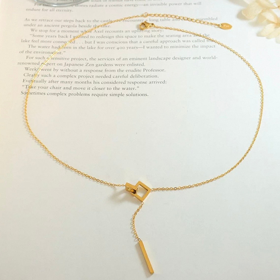 Y 2square connected necklace