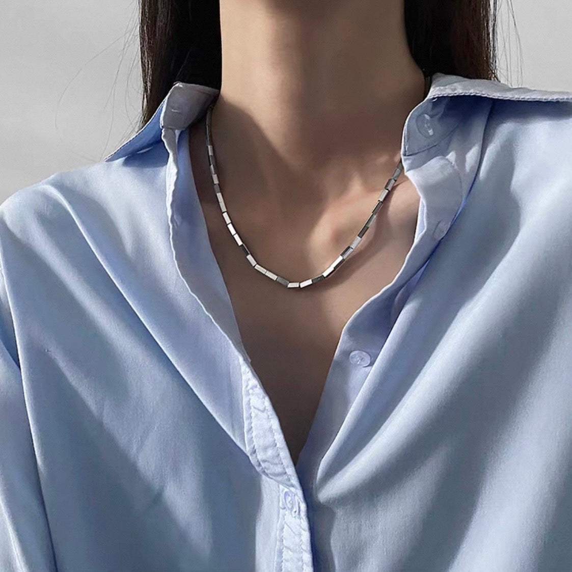mirror brick necklace