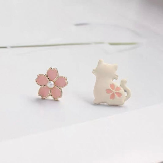 さくら猫ピアス
