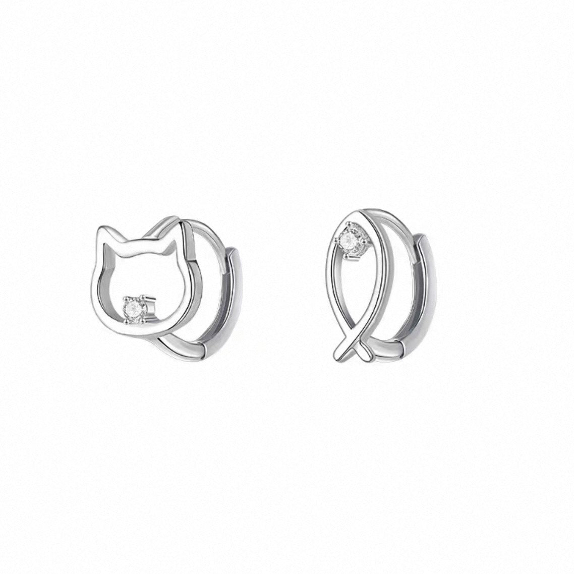 猫と魚ピアス