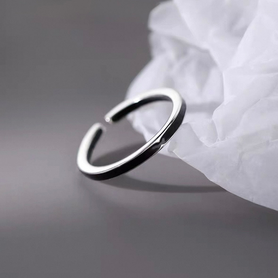 black line ring