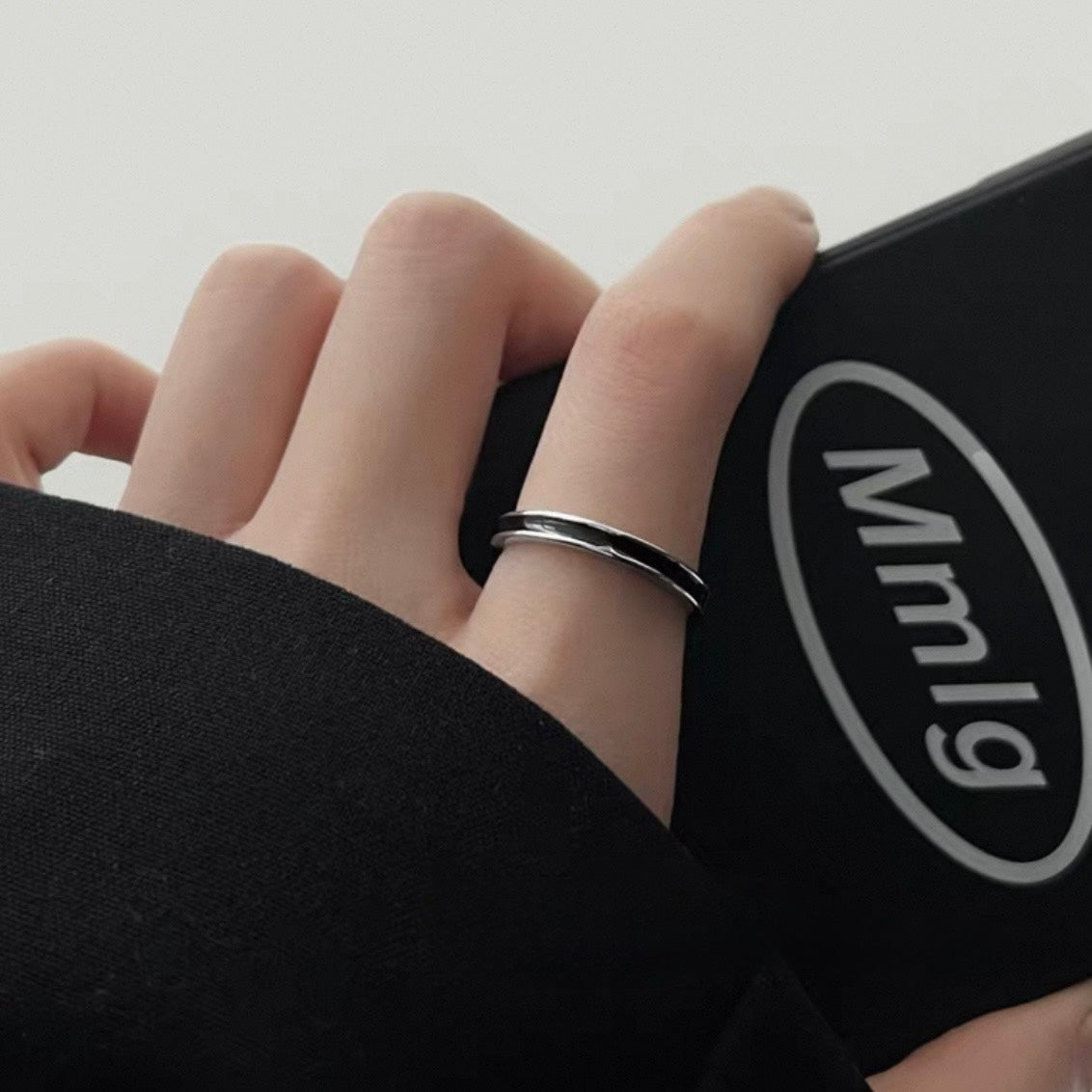 black line ring