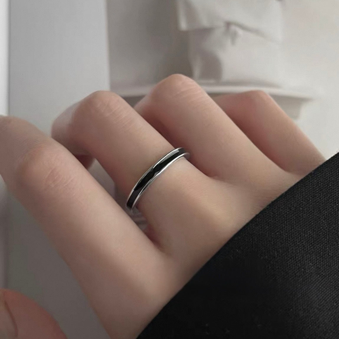 black line ring