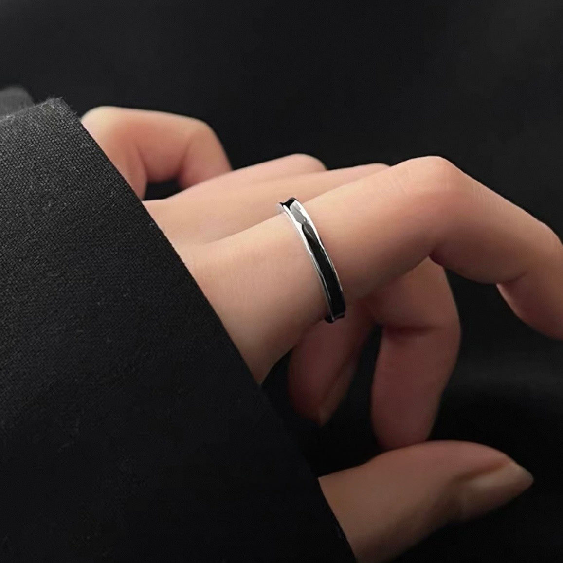 black line ring