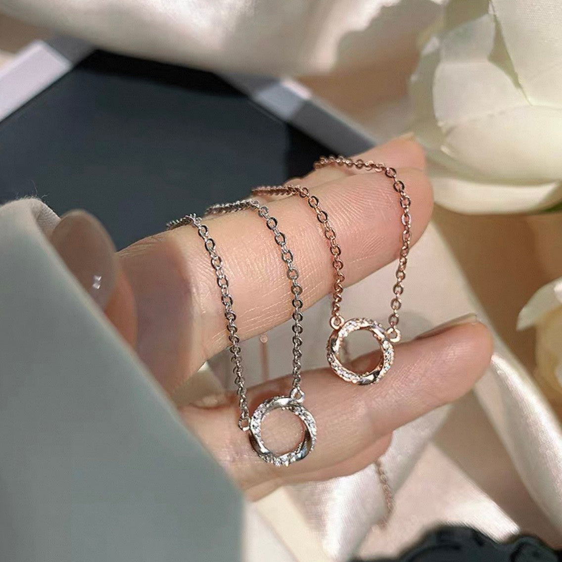 twisted circle necklace