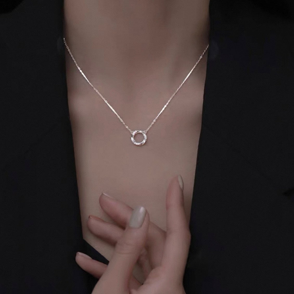 twisted circle necklace