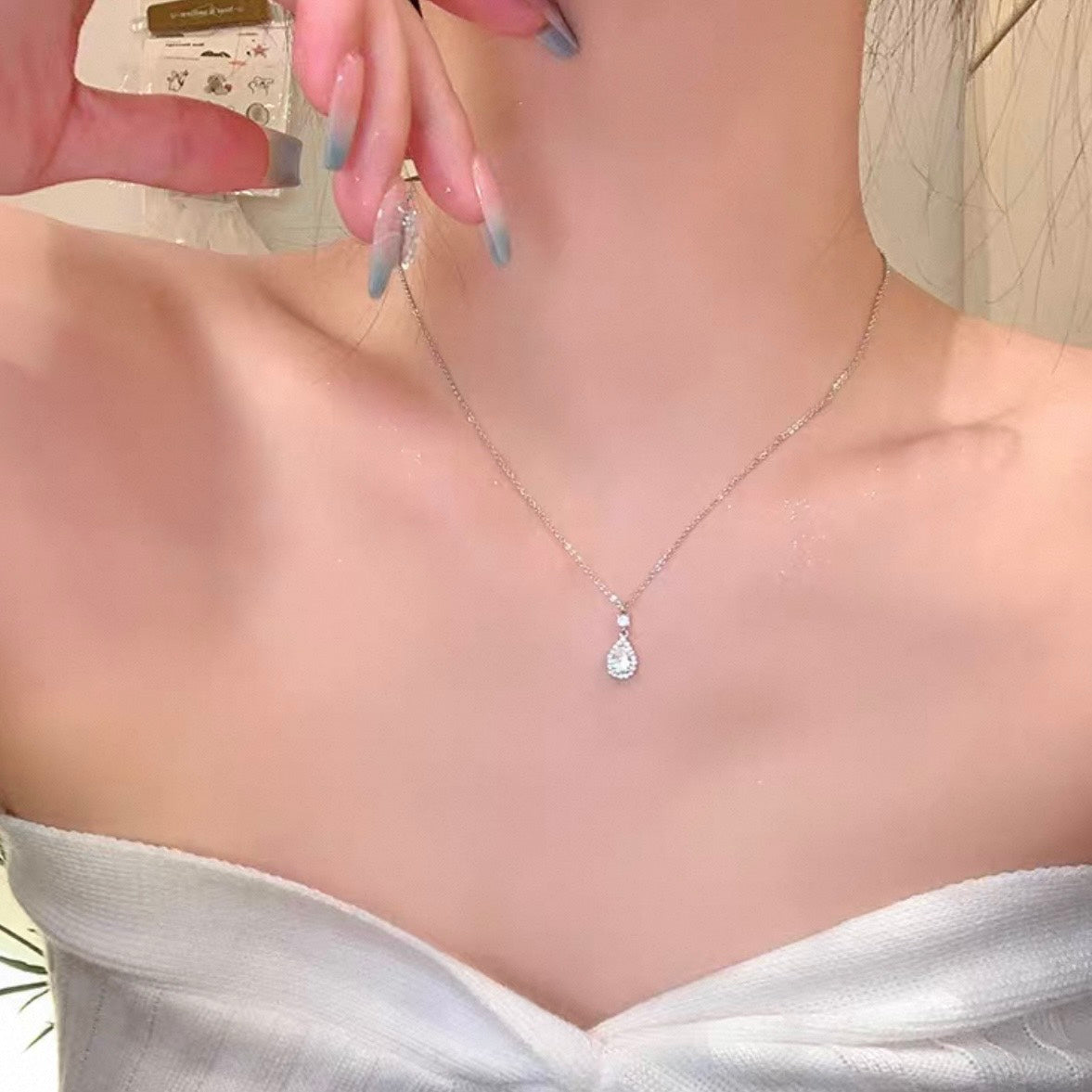 crystal drop necklace