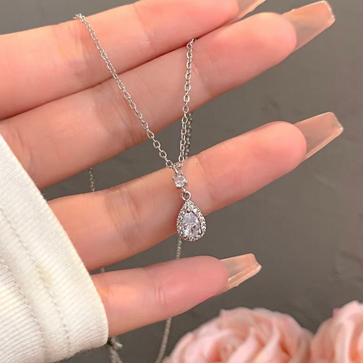 crystal drop necklace