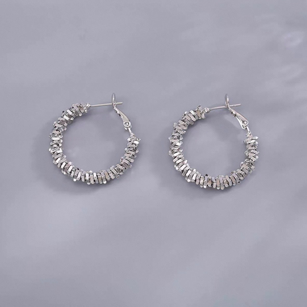 glitter hoop pierce