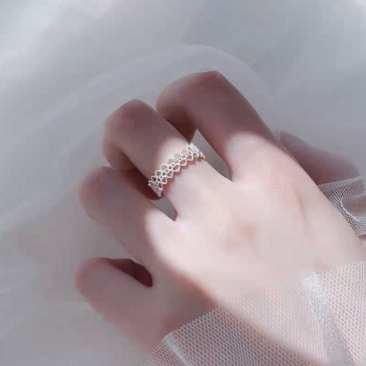 heart lace ring
