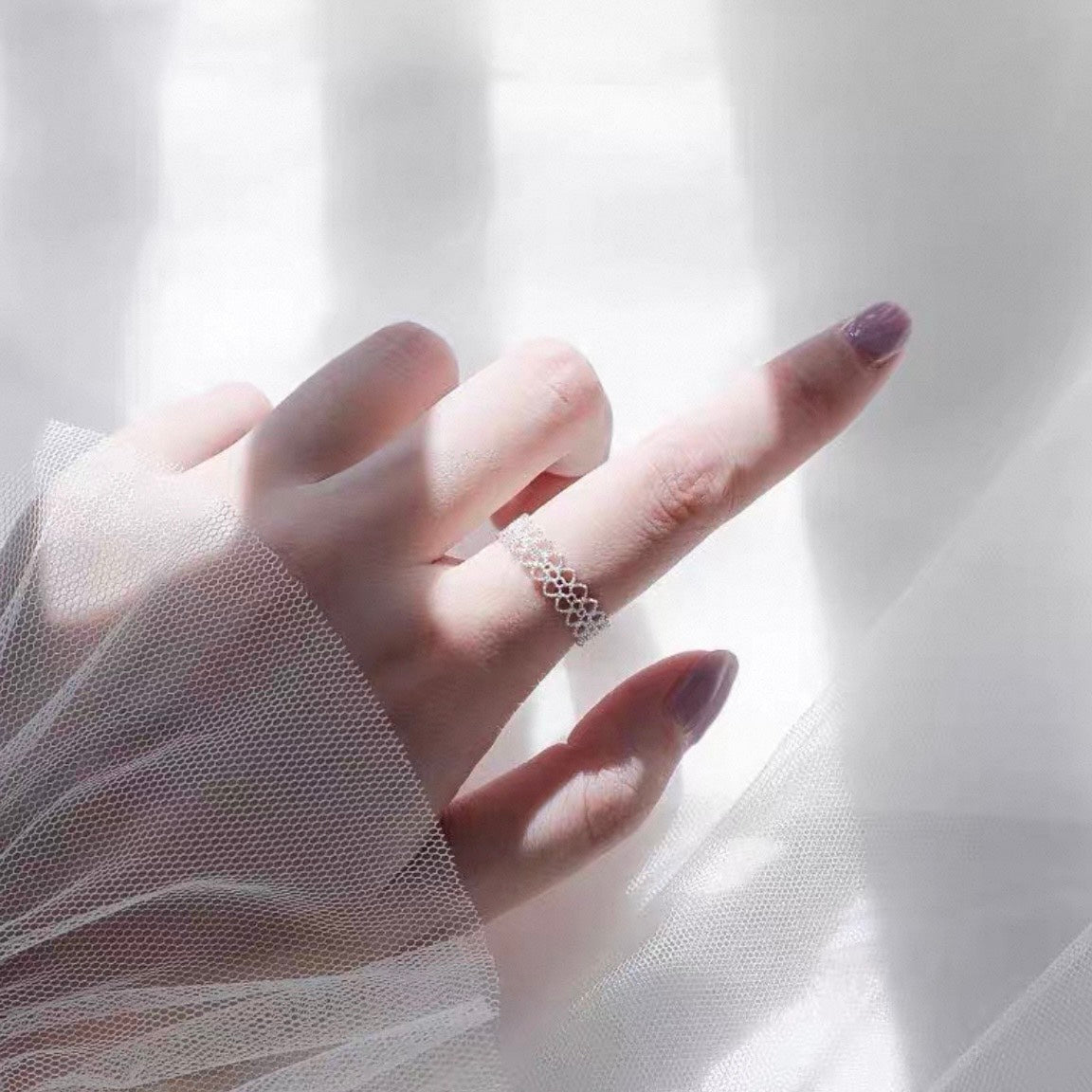 heart lace ring