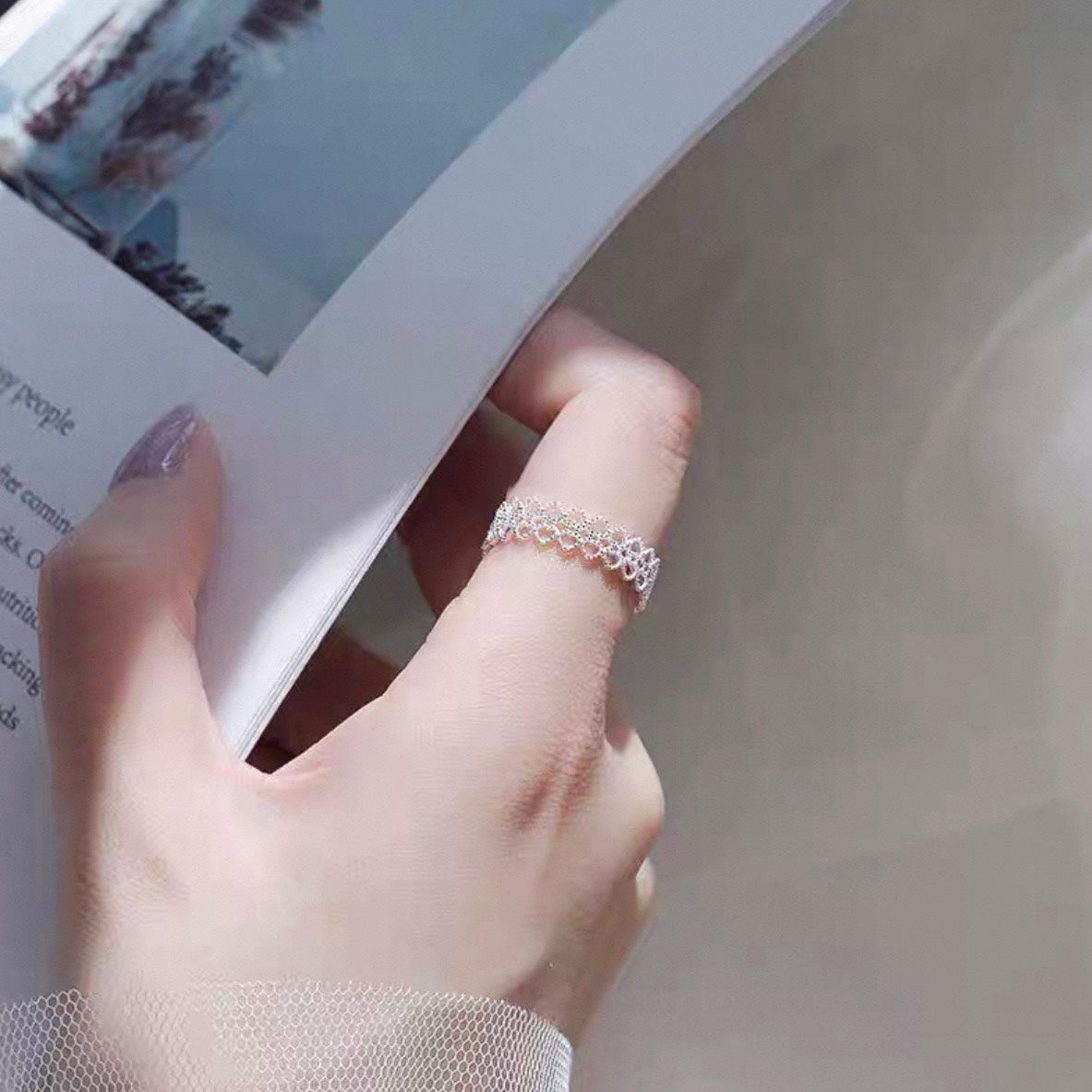 heart lace ring