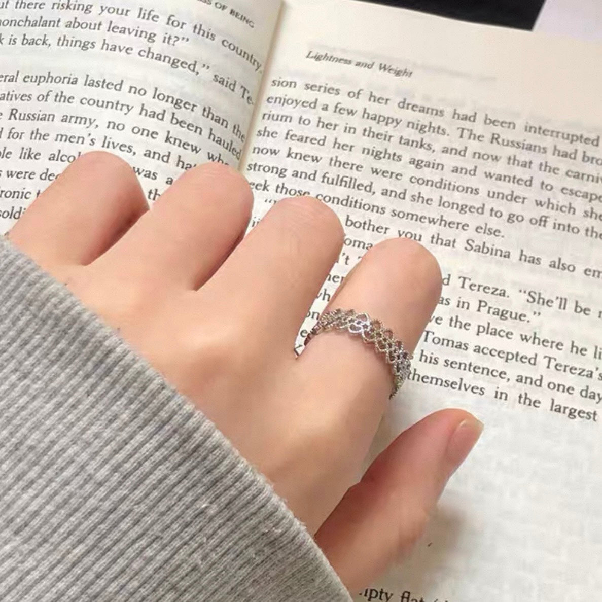 heart lace ring