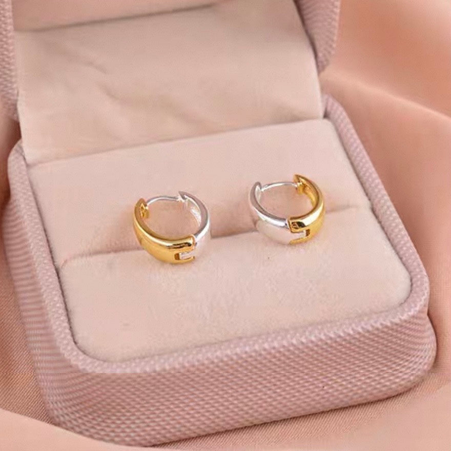 mini bicolor hoop pierce