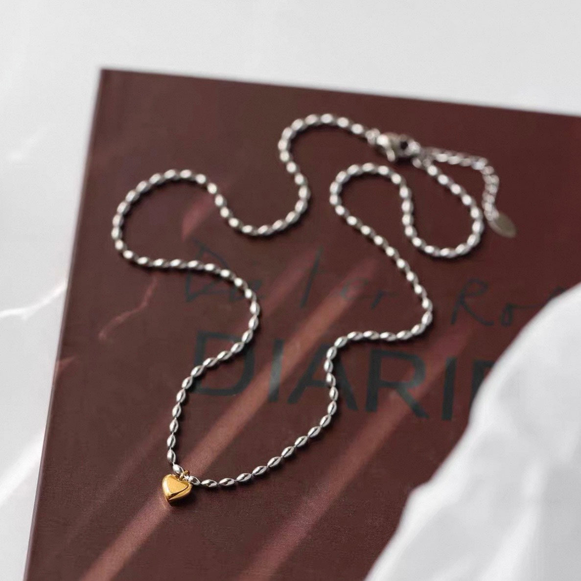 mini heart charm necklace