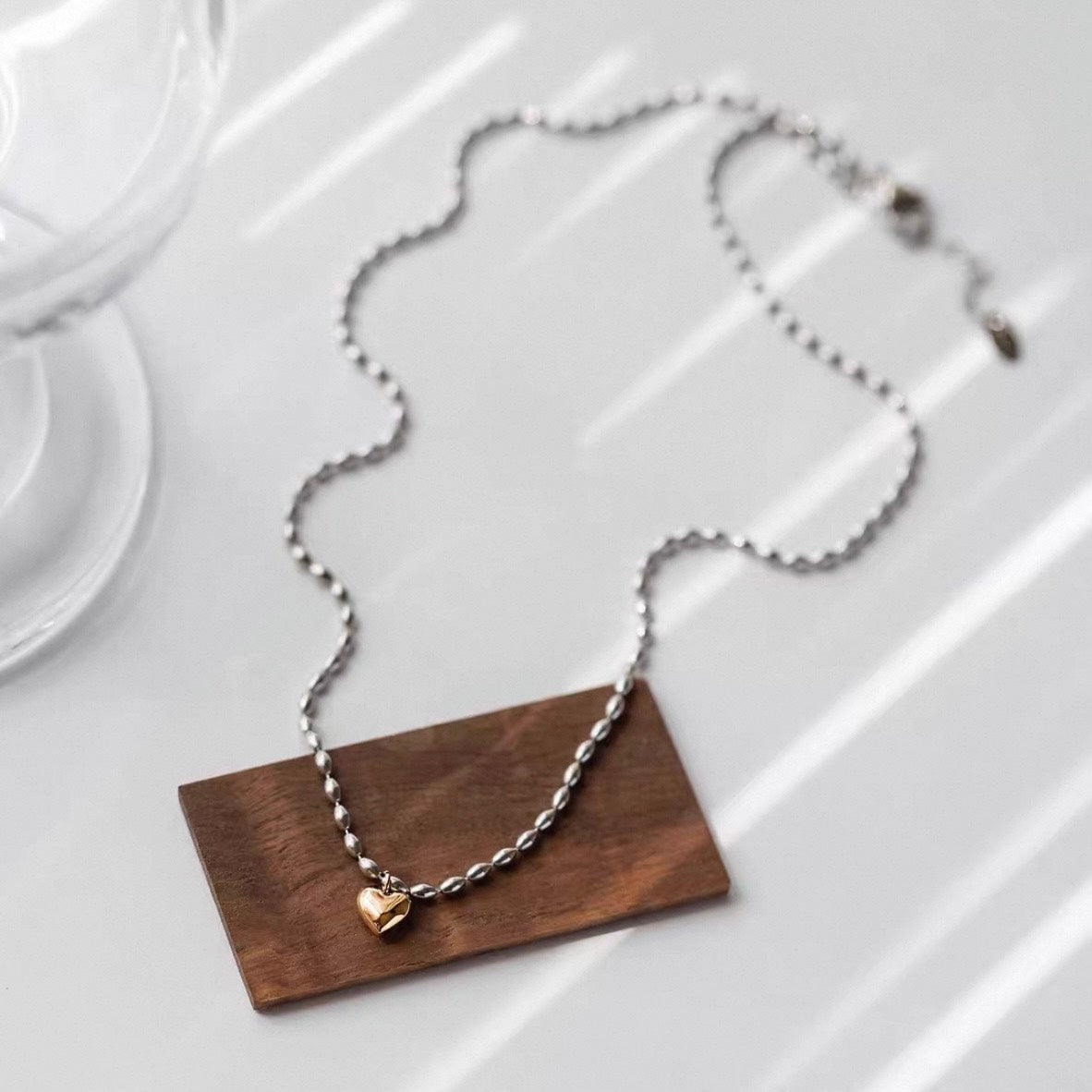 mini heart charm necklace