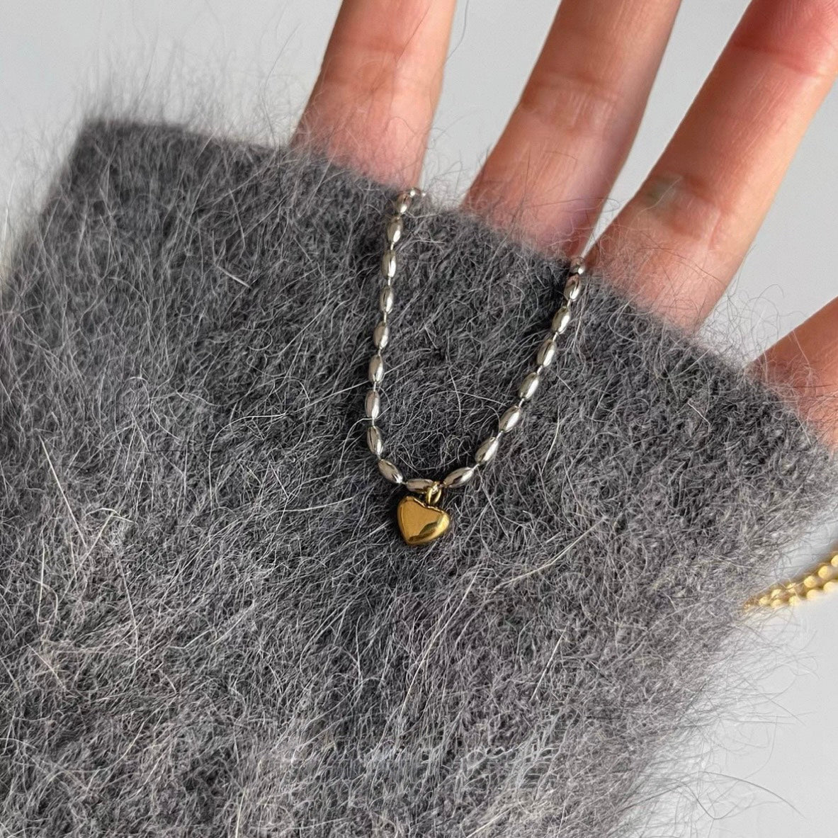 mini heart charm necklace