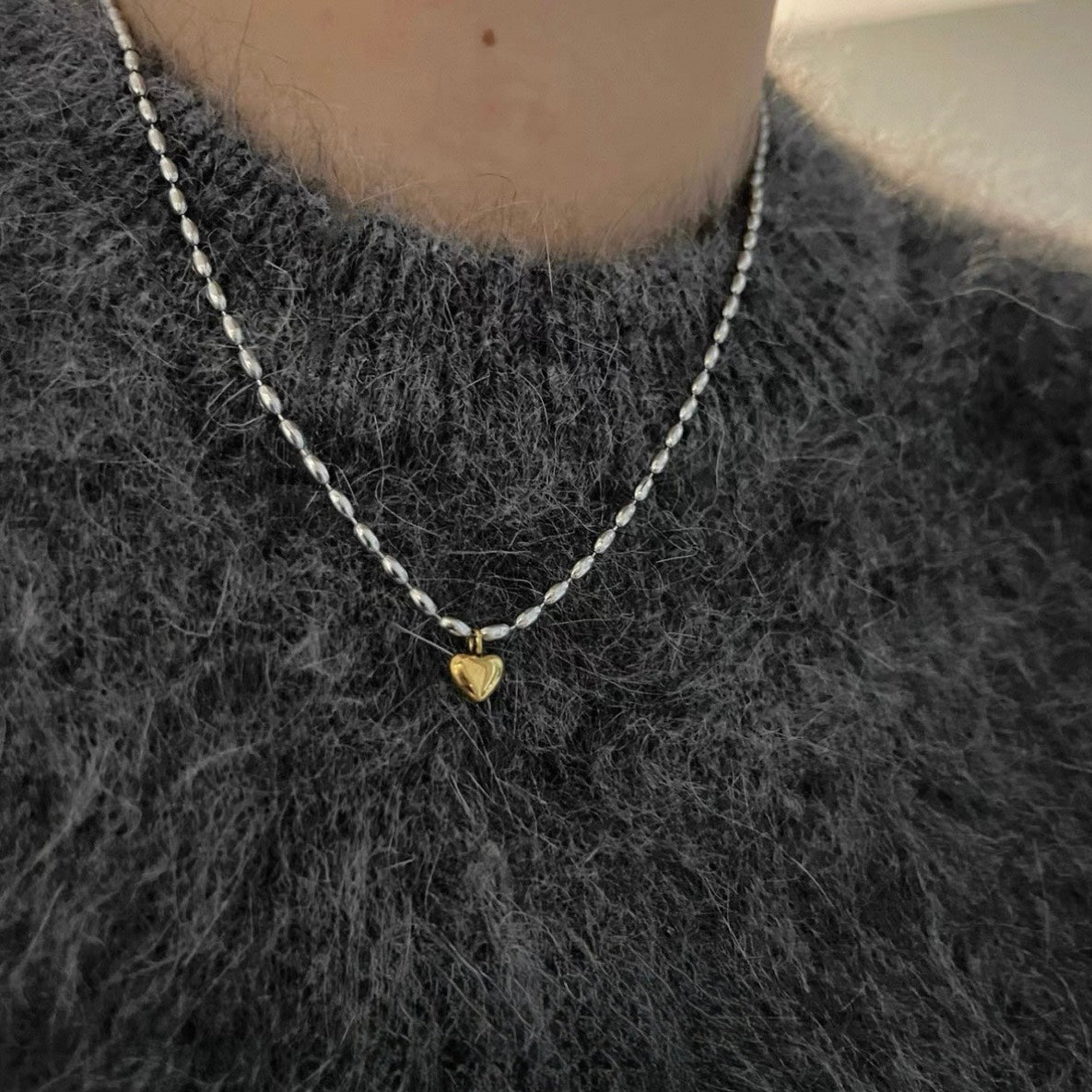 mini heart charm necklace