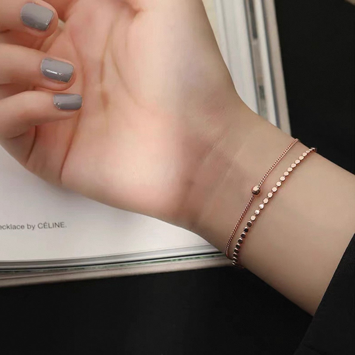 silky dot double bracelet