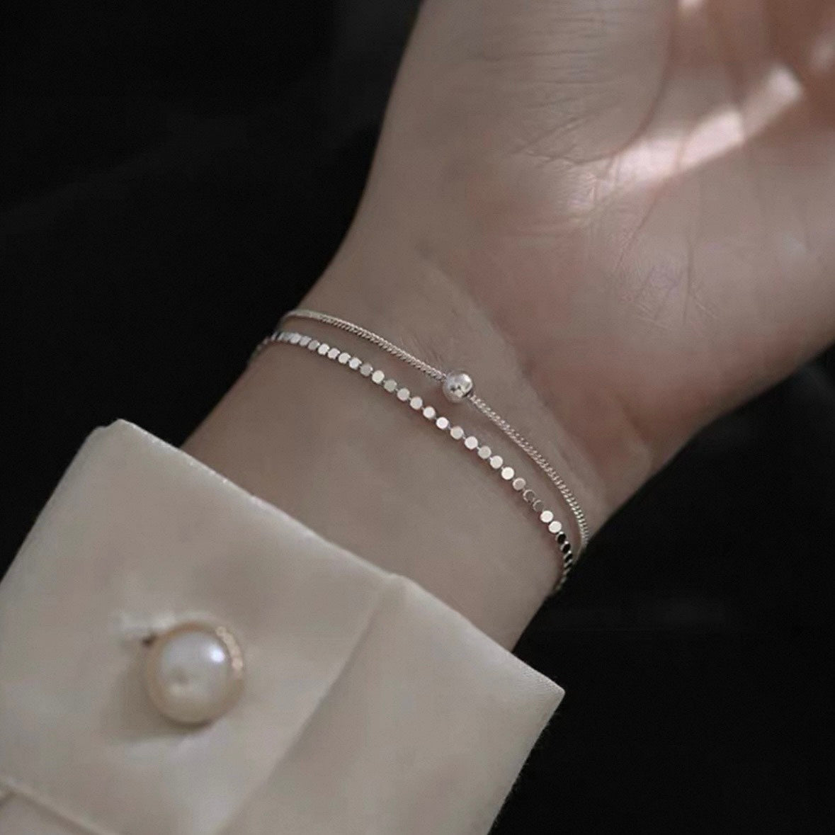 silky dot double bracelet